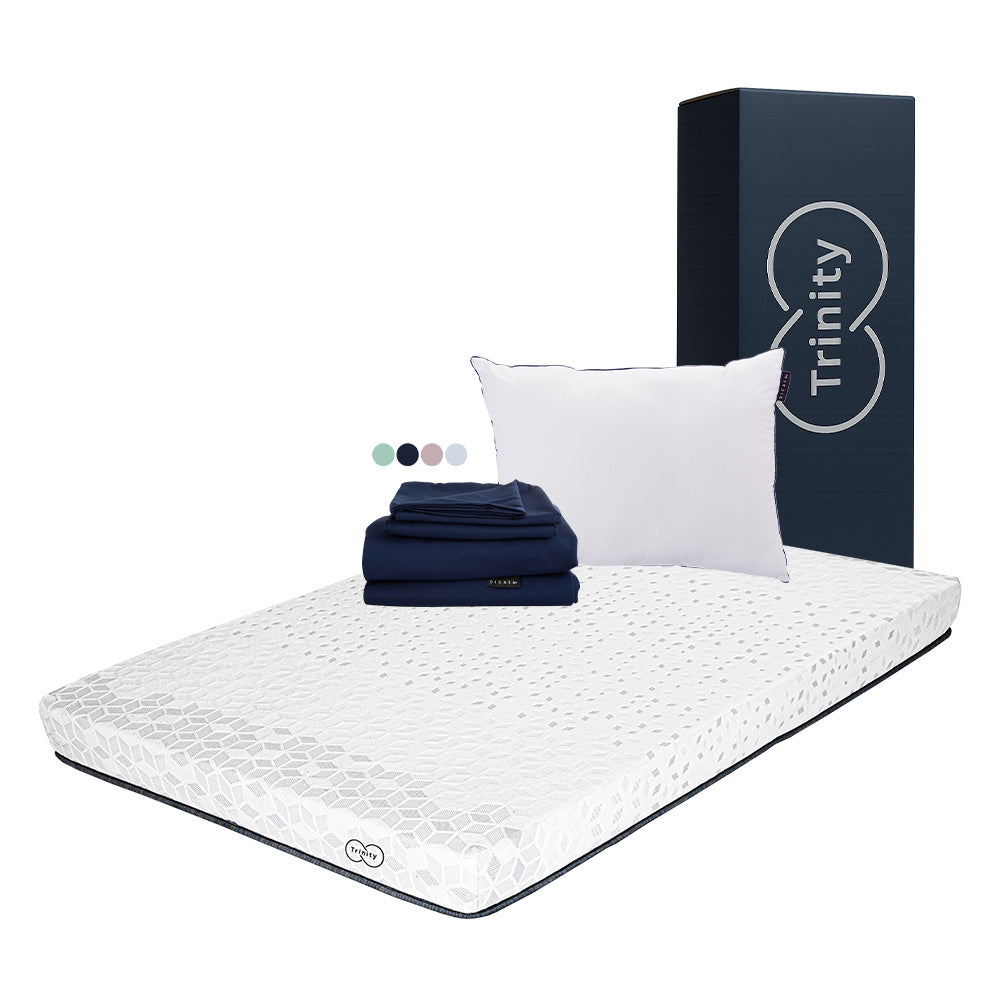 Colchon en Caja Trinity con Ropa de Cama