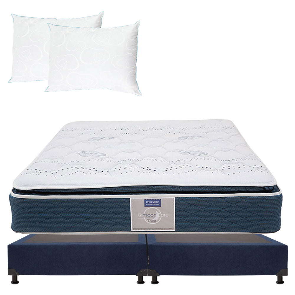 Colchón Restonic Trust con Box con Ropa de Cama