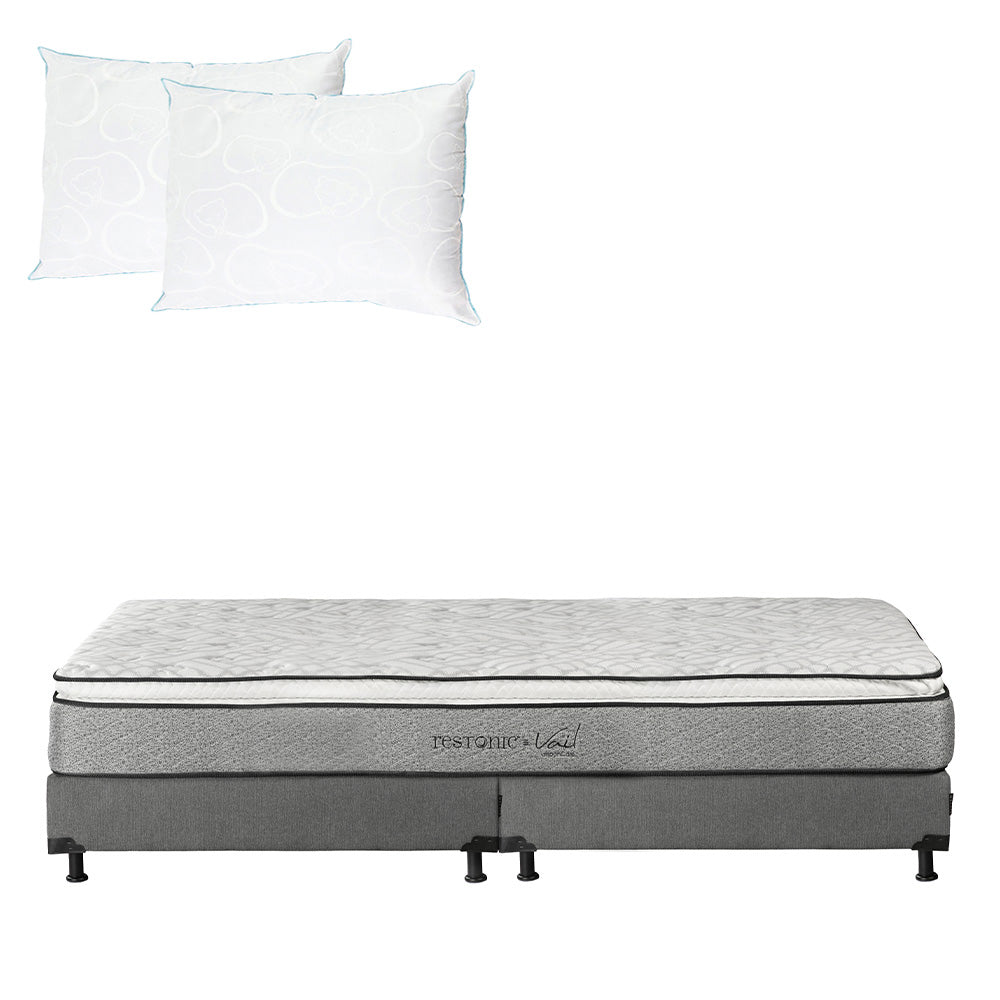 Colchón Restonic Vail con Box con Ropa de Cama