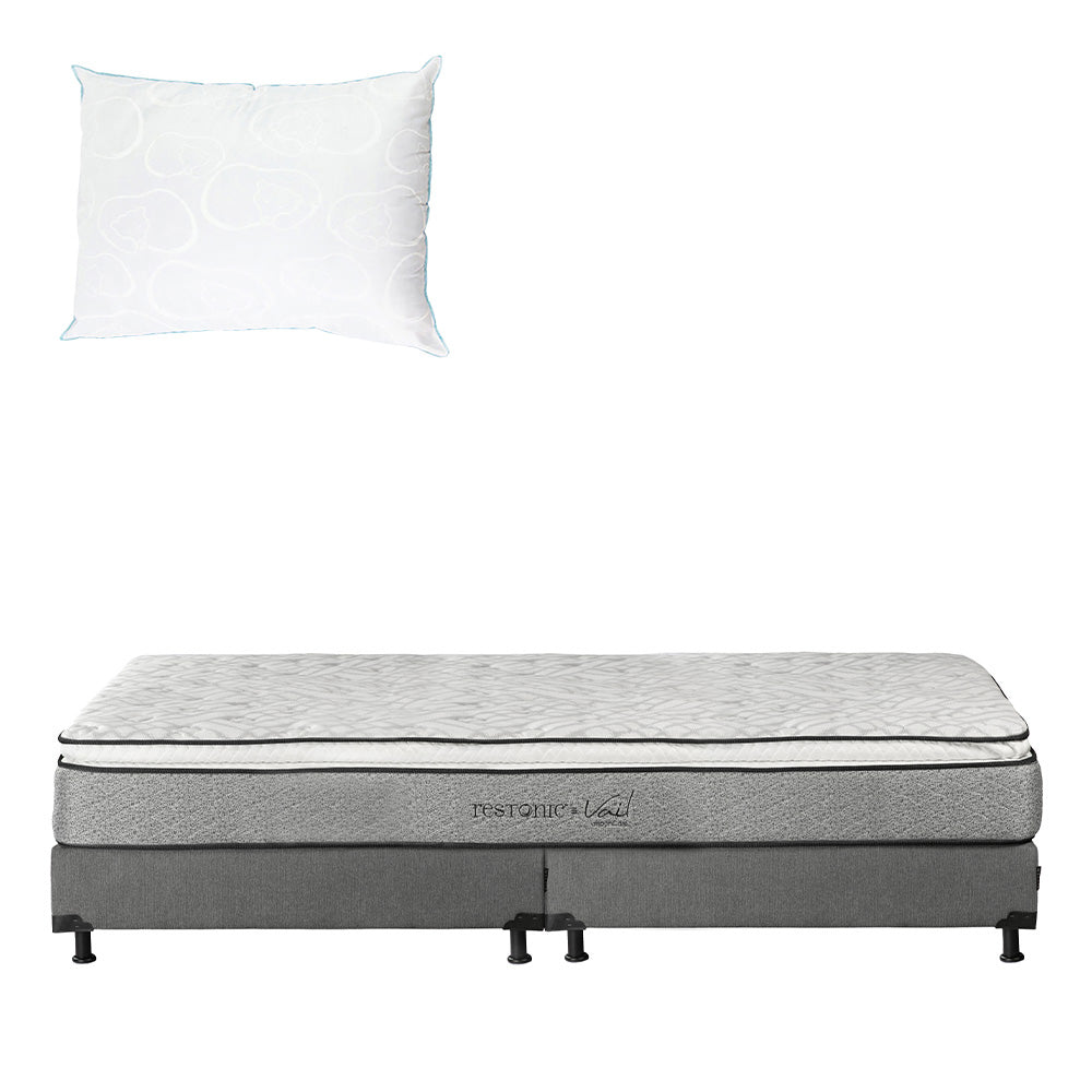 Colchón Restonic Vail con Box con Ropa de Cama