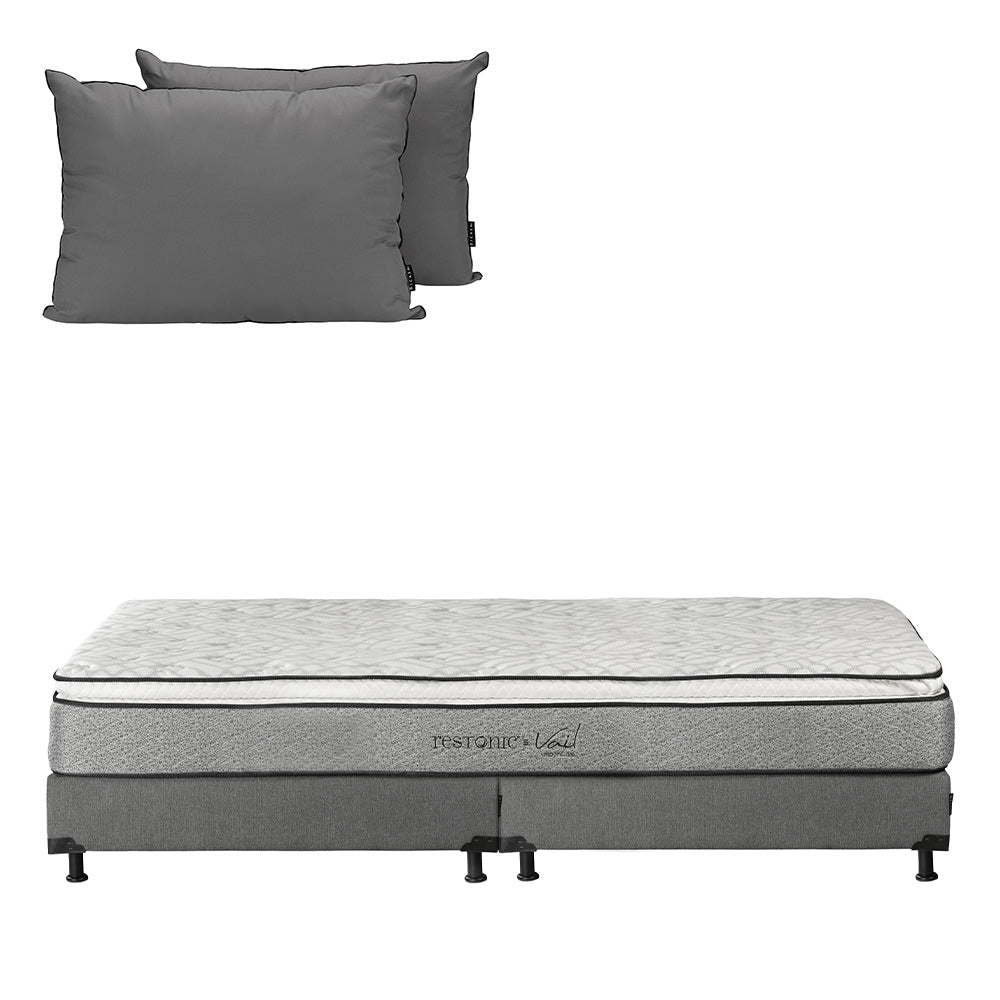 Colchón Restonic Vail con Box con Ropa de Cama