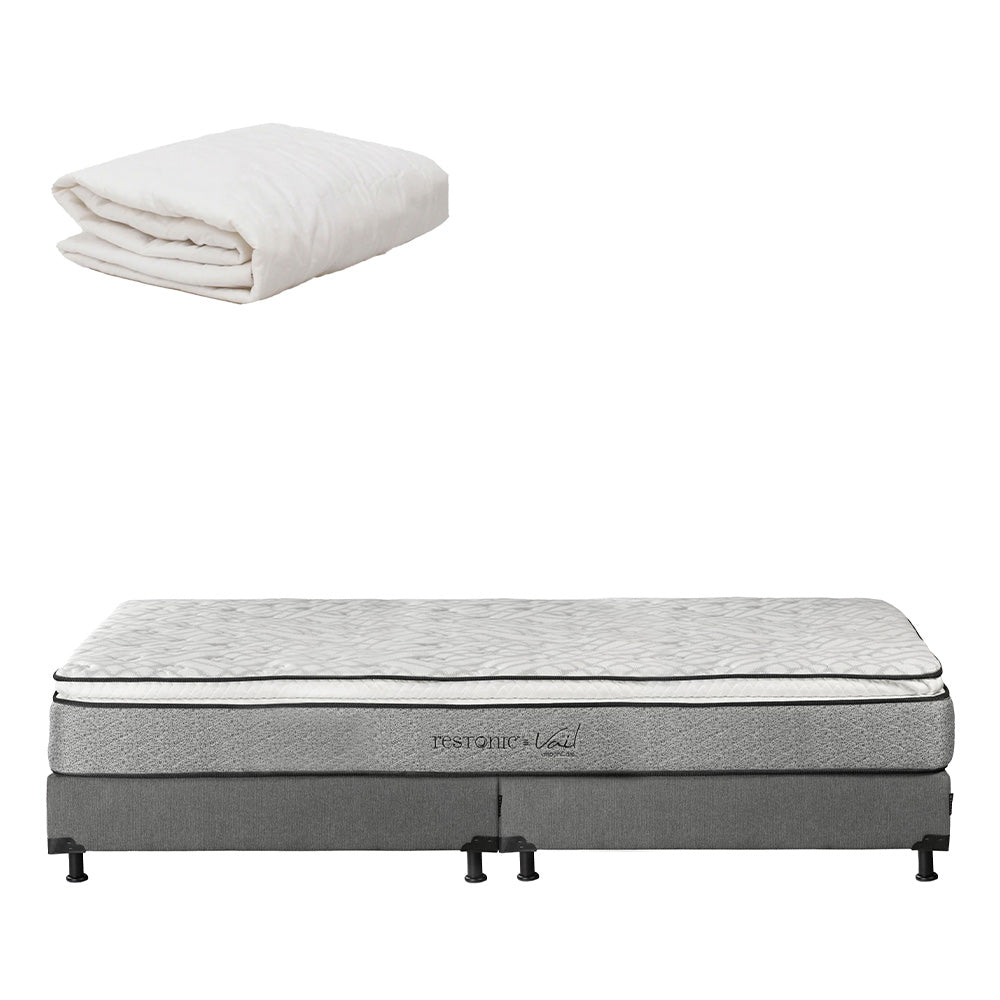 Colchón Restonic Vail con Box con Ropa de Cama