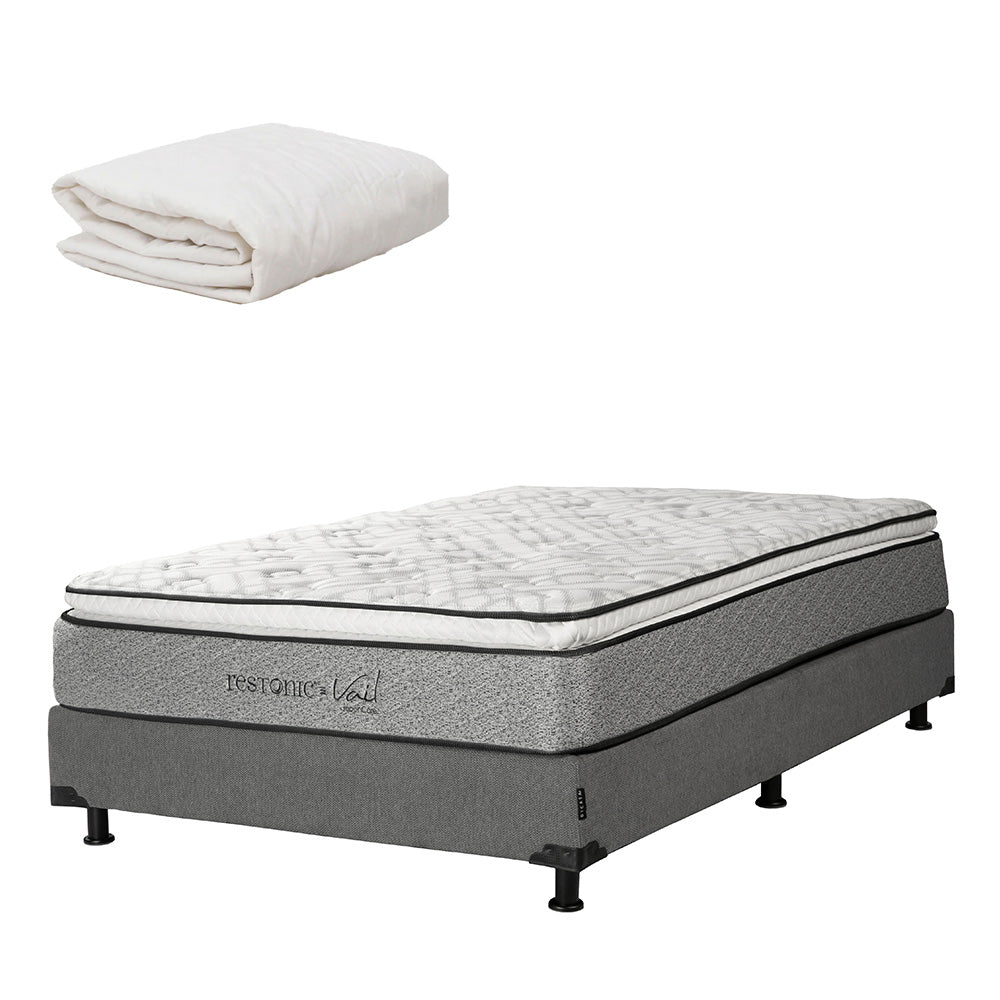 Colchón Restonic Vail con Box con Ropa de Cama