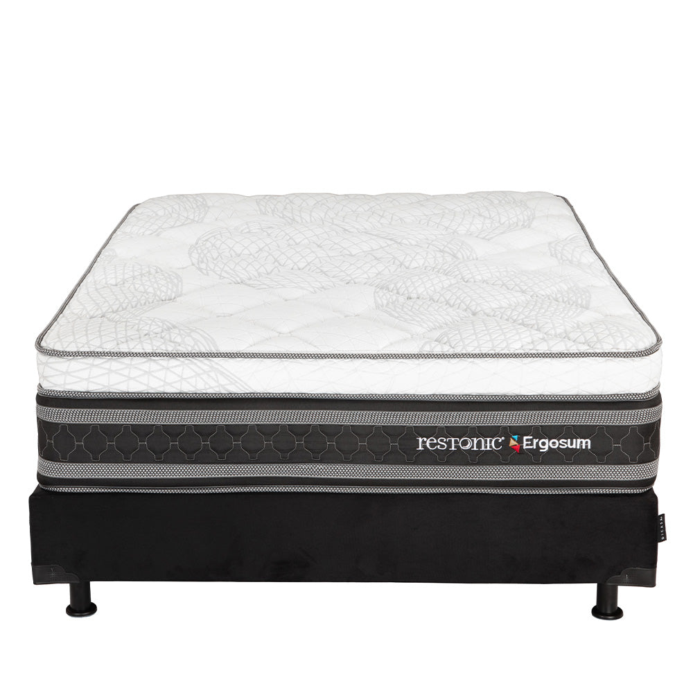 Colchón Restonic Ergosum Con Box Con Ropa de Cama