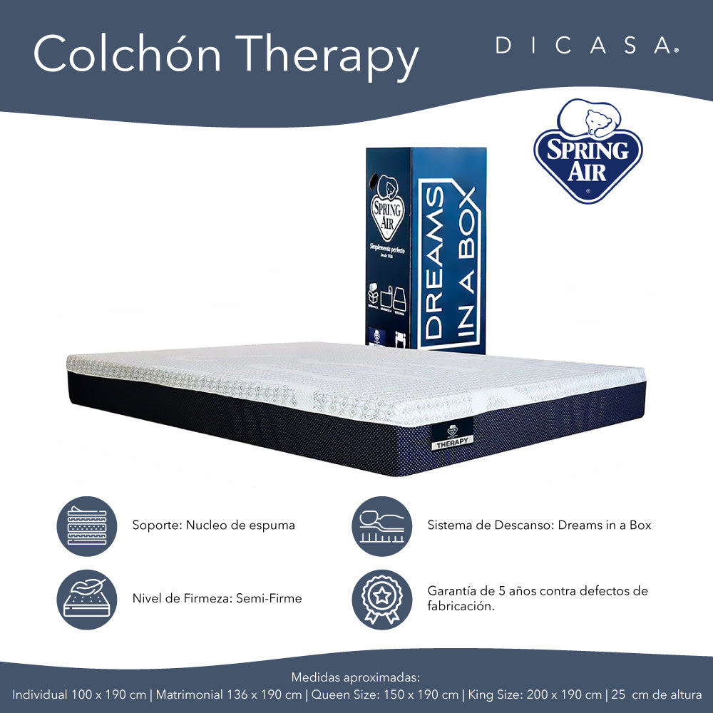 Colchón Spring Air Therapy con Ropa de Cama