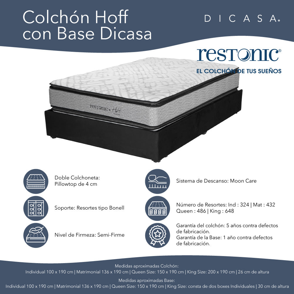 Colchón Restonic con Base Cama