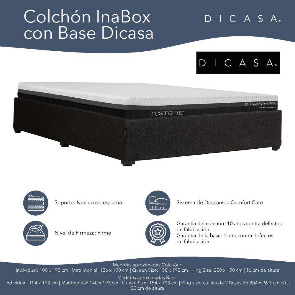 Colchón Dicasa con Base Cama