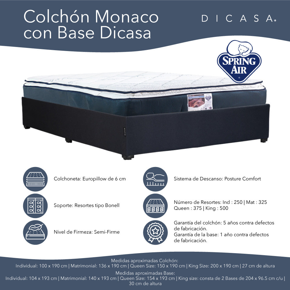 Colchón Spring Air con Base Cama