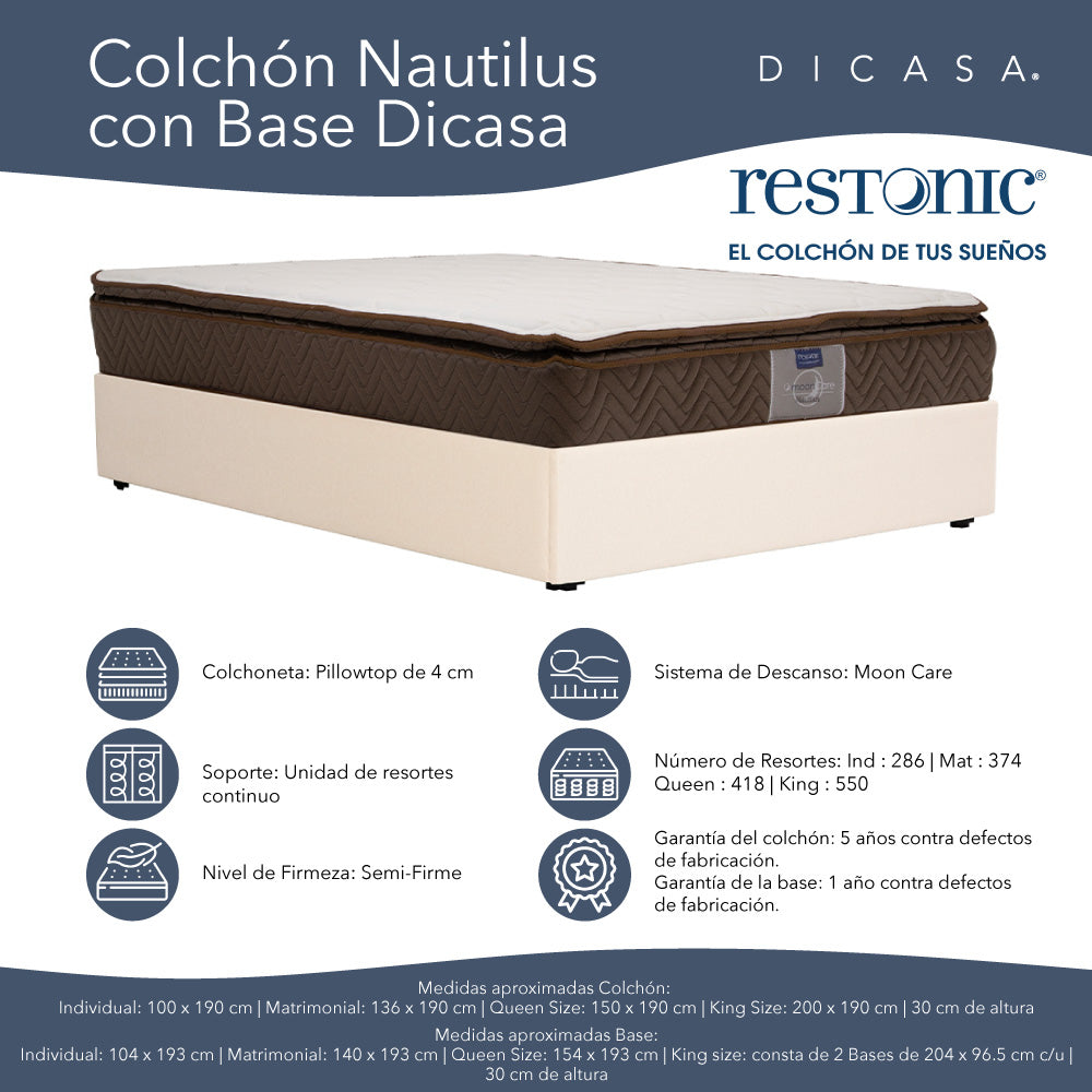 Colchón Restonic con Base Cama