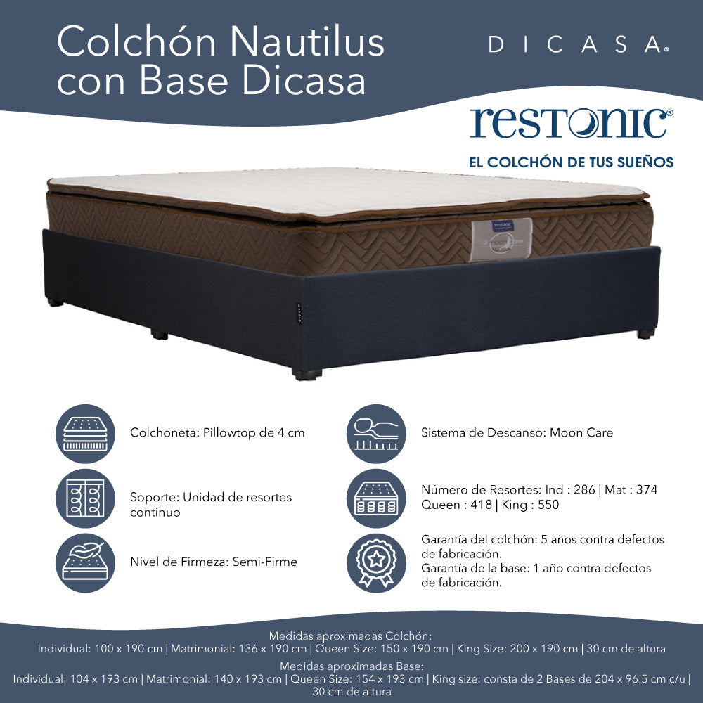 Colchón Restonic con Base Cama