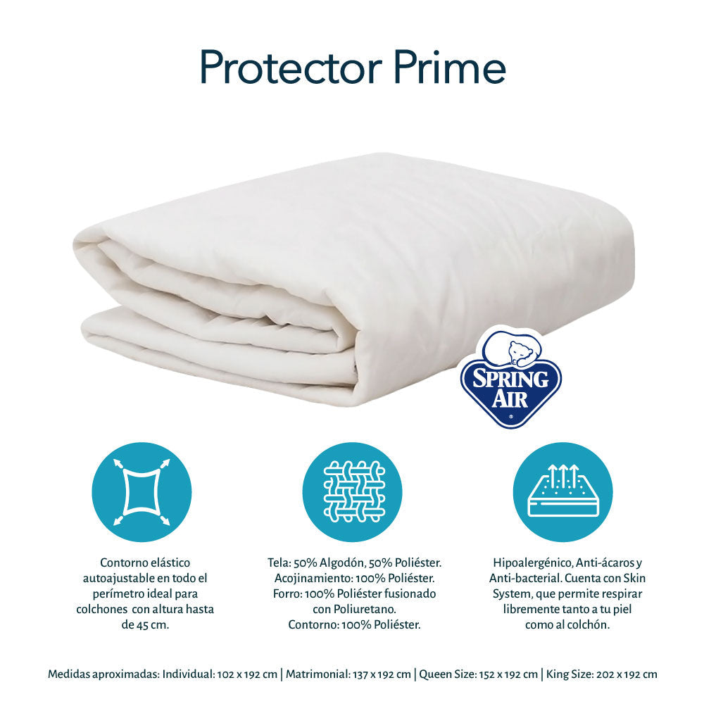 Colchón Spring Air Omega con Box con Ropa de Cama