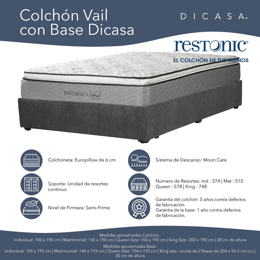 Colchón Restonic con Base Cama