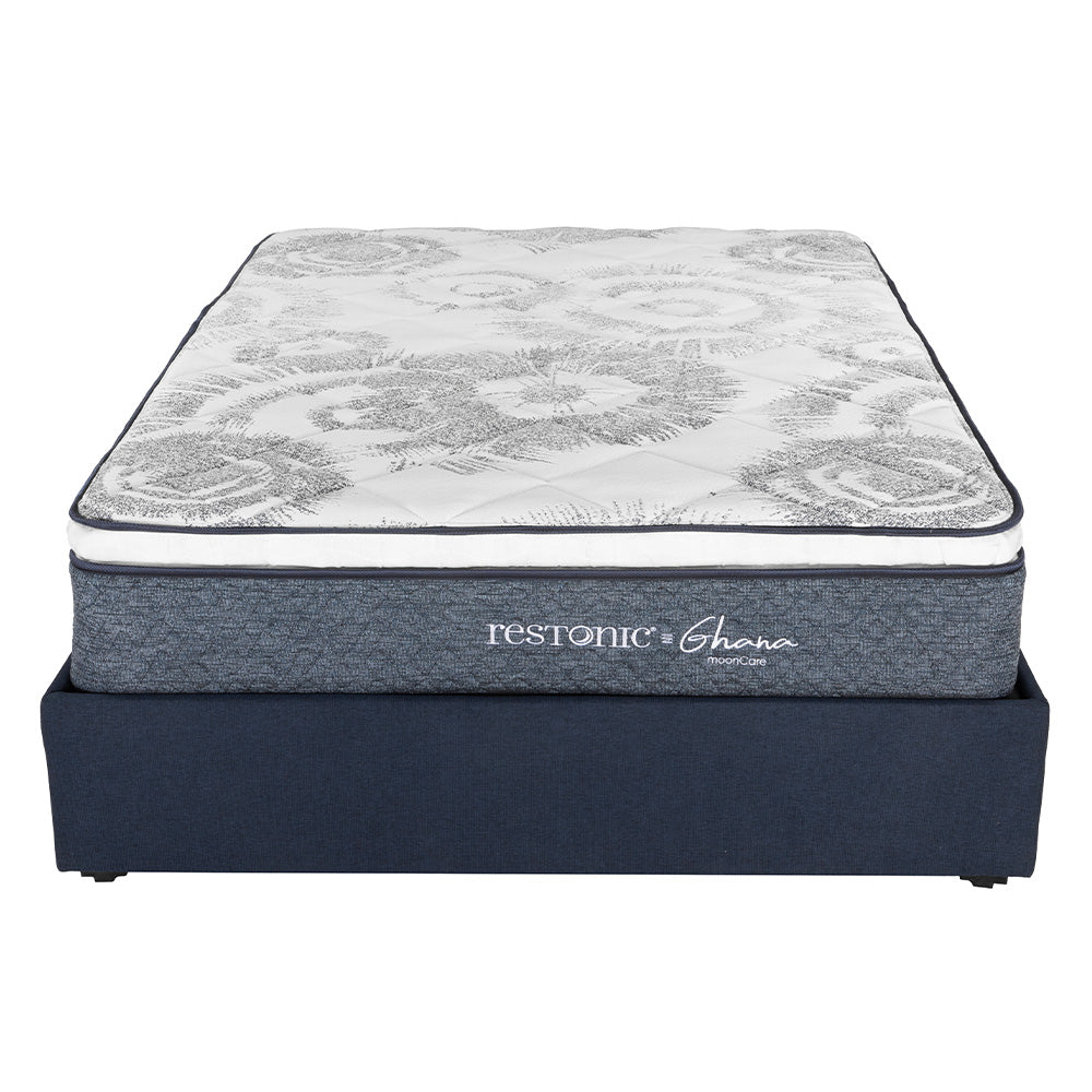Colchón Restonic Ghana con Base Cama con Ropa de Cama