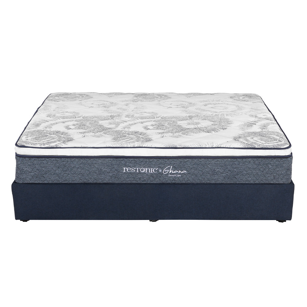 Colchón Restonic Ghana con Base Cama con Ropa de Cama