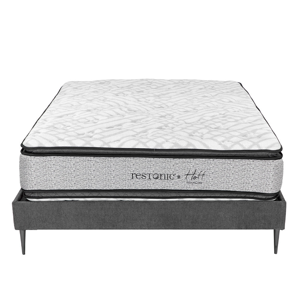 Colchón Restonic Hoff con Base Slim con Ropa de Cama