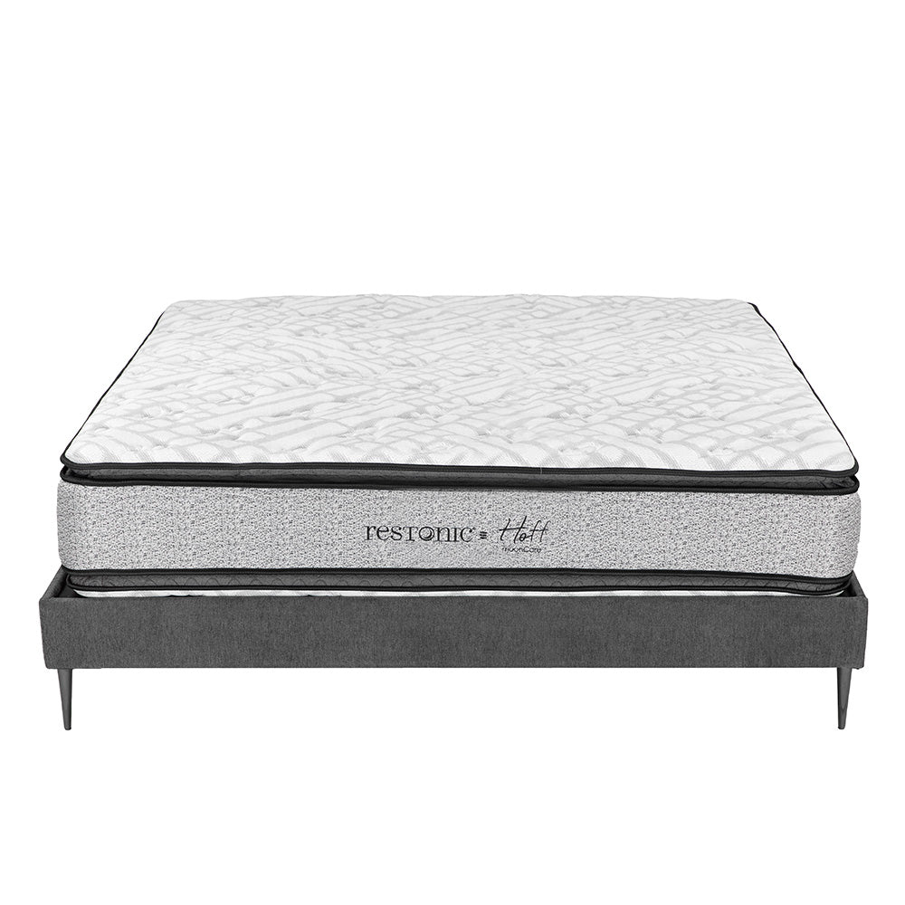 Colchón Restonic Hoff con Base Slim con Ropa de Cama