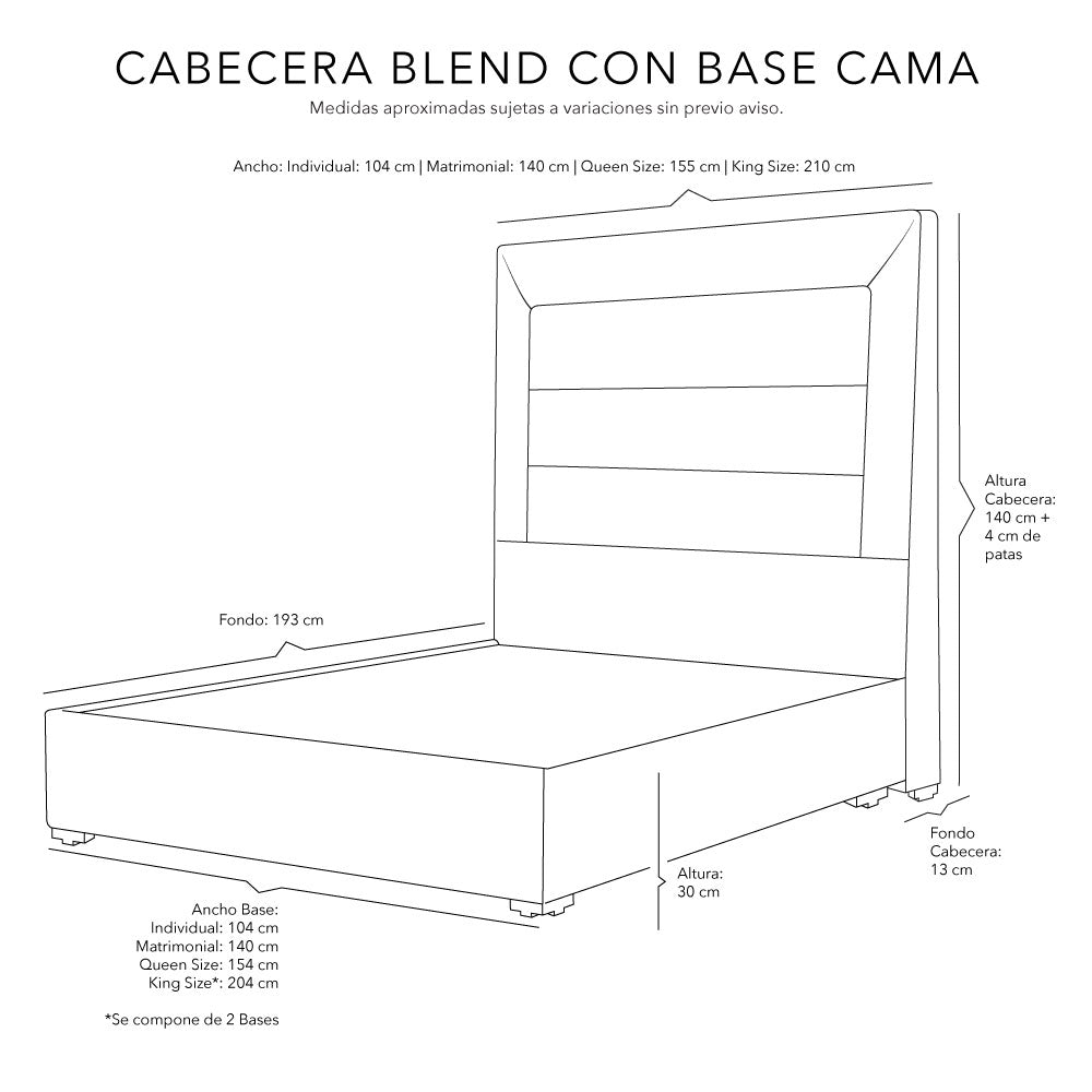 Cabecera Dicasa Blend con Base Cama
