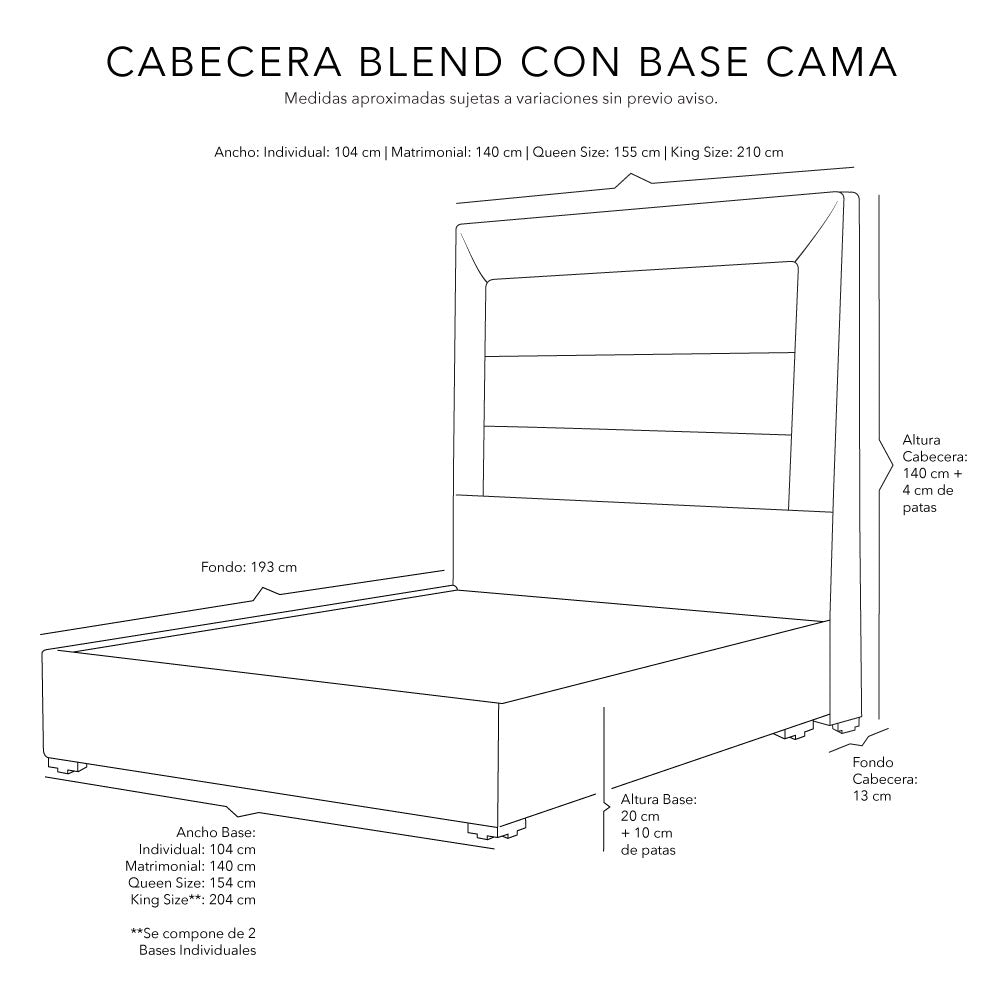 Cabecera Dicasa Blend con Box con Colchón