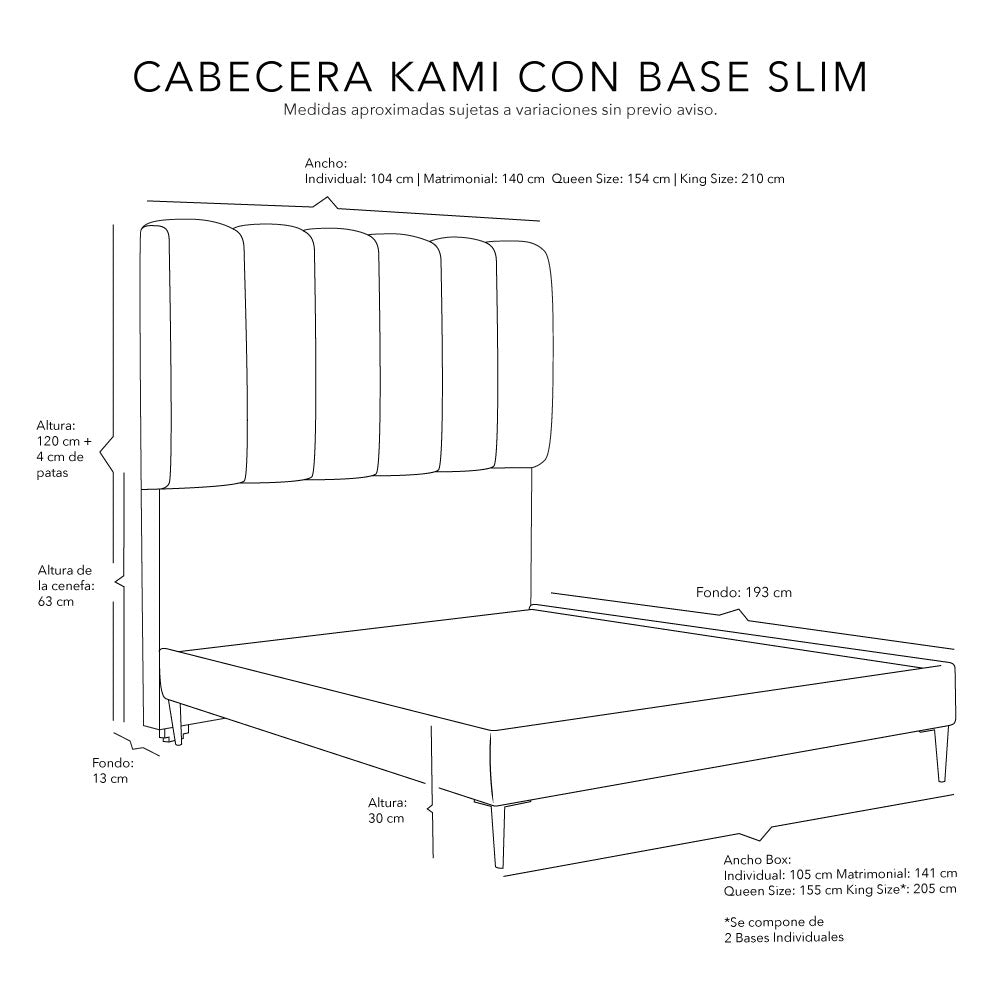 Cabecera Dicasa Kami con Base Cama Slim