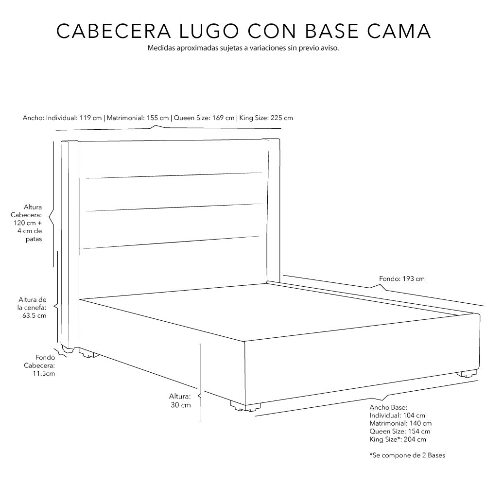 Cabecera Dicasa Lugo con Base Cama