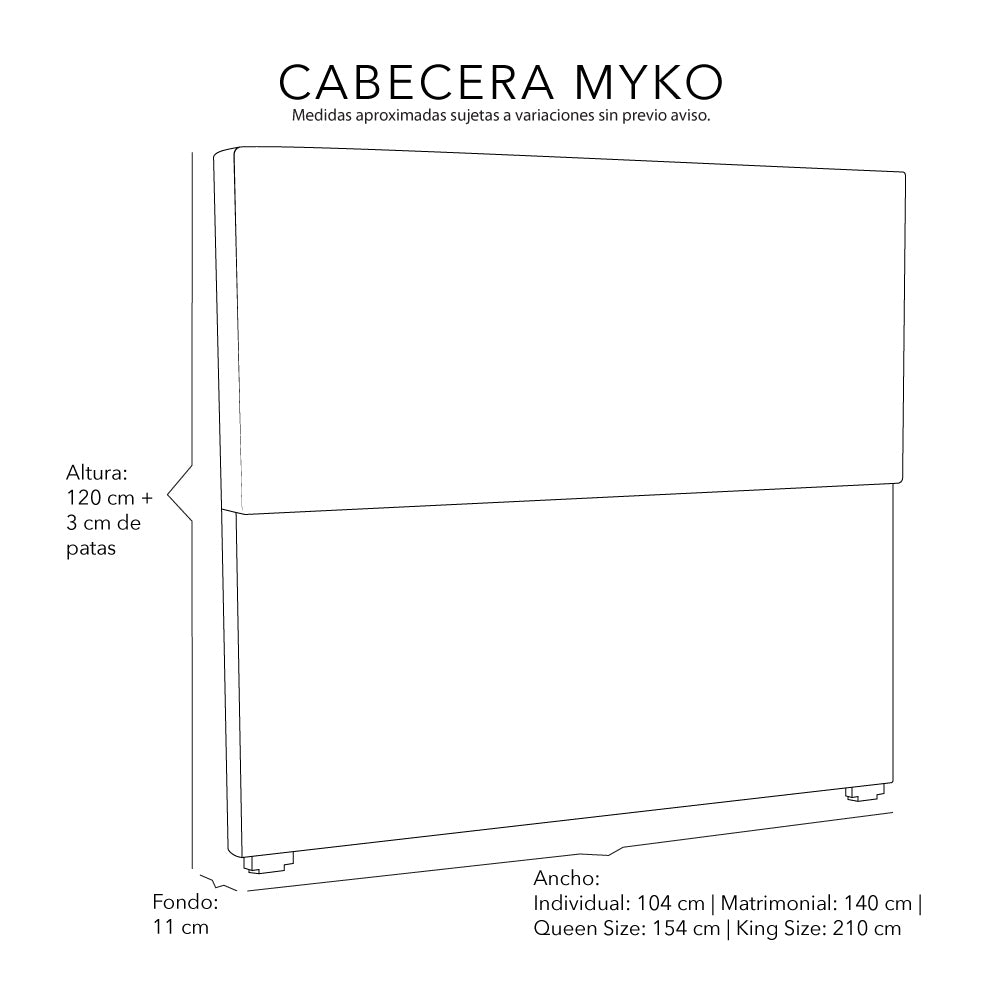Cabecera Dicasa Myko Con Ropa de Cama