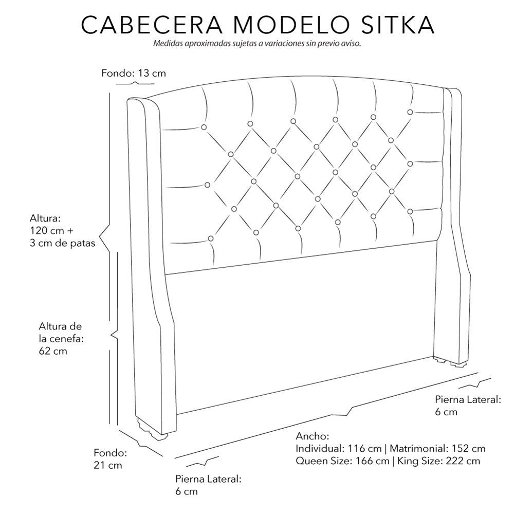 Cabecera Dicasa Sitka Con Ropa de Cama