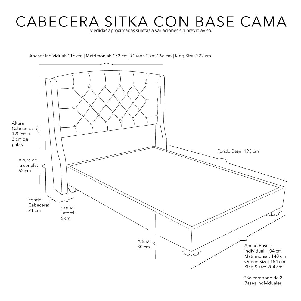 Cabecera Dicasa Sitka con Base Cama