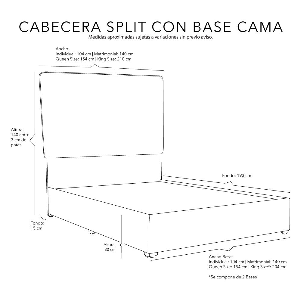 Cabecera Dicasa Split con Base Cama