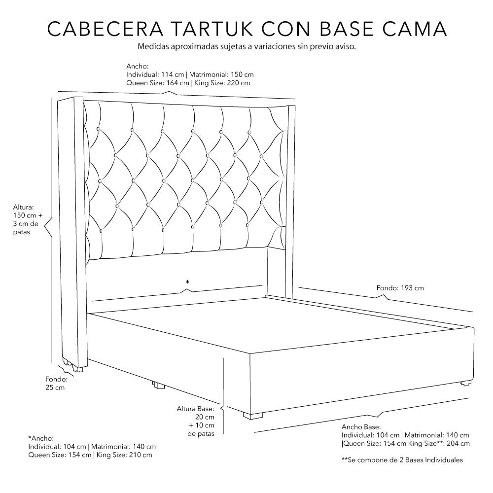 Cabecera Dicasa Tartuk con Base Cama