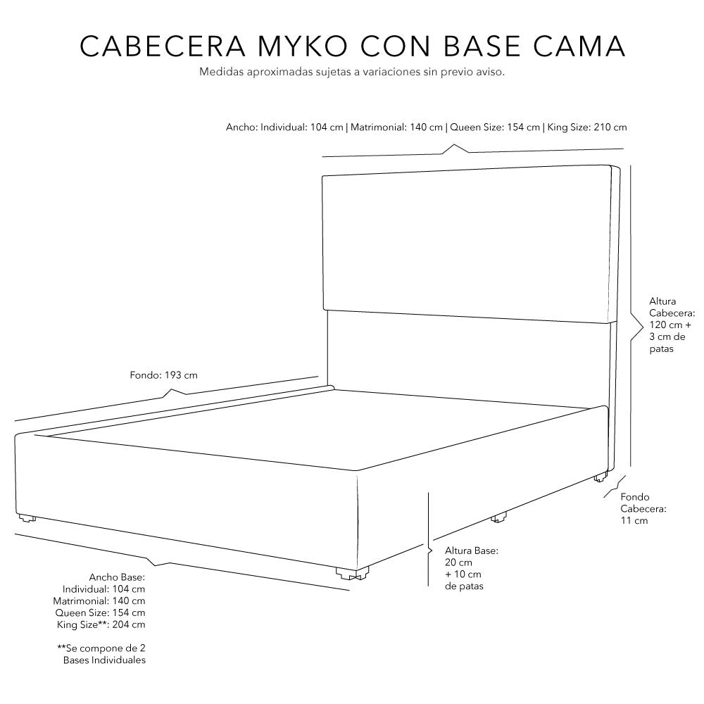 Cabecera Dicasa Myko con Base Cama