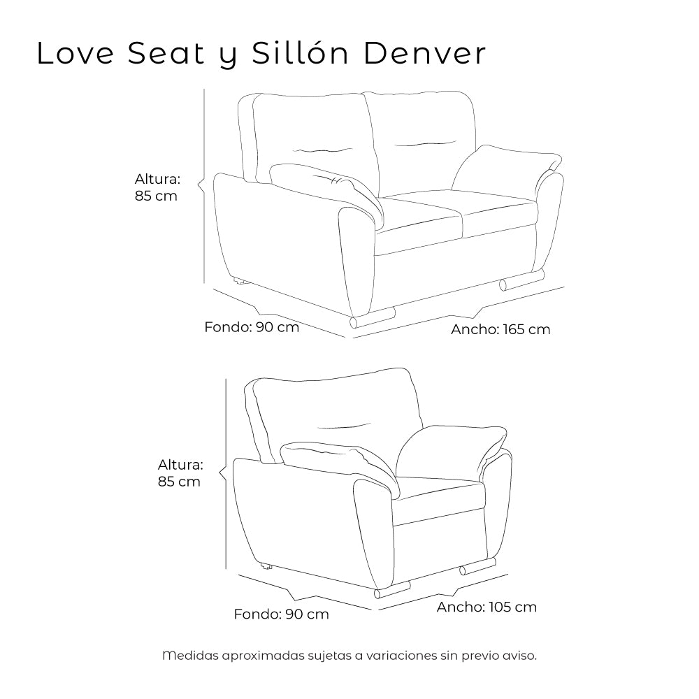 Sala Denver Con Love Seat y Sillón