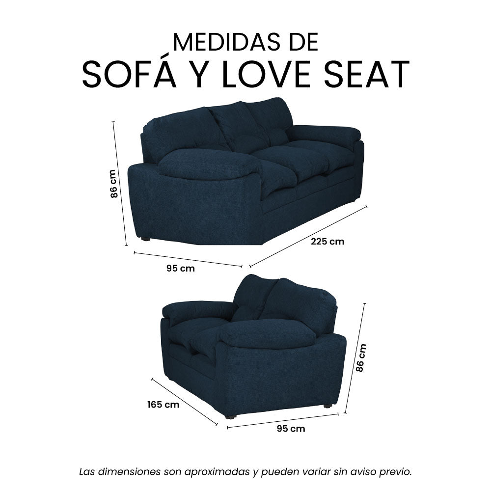 Sala Cosmo Con Sofá y Love Seat