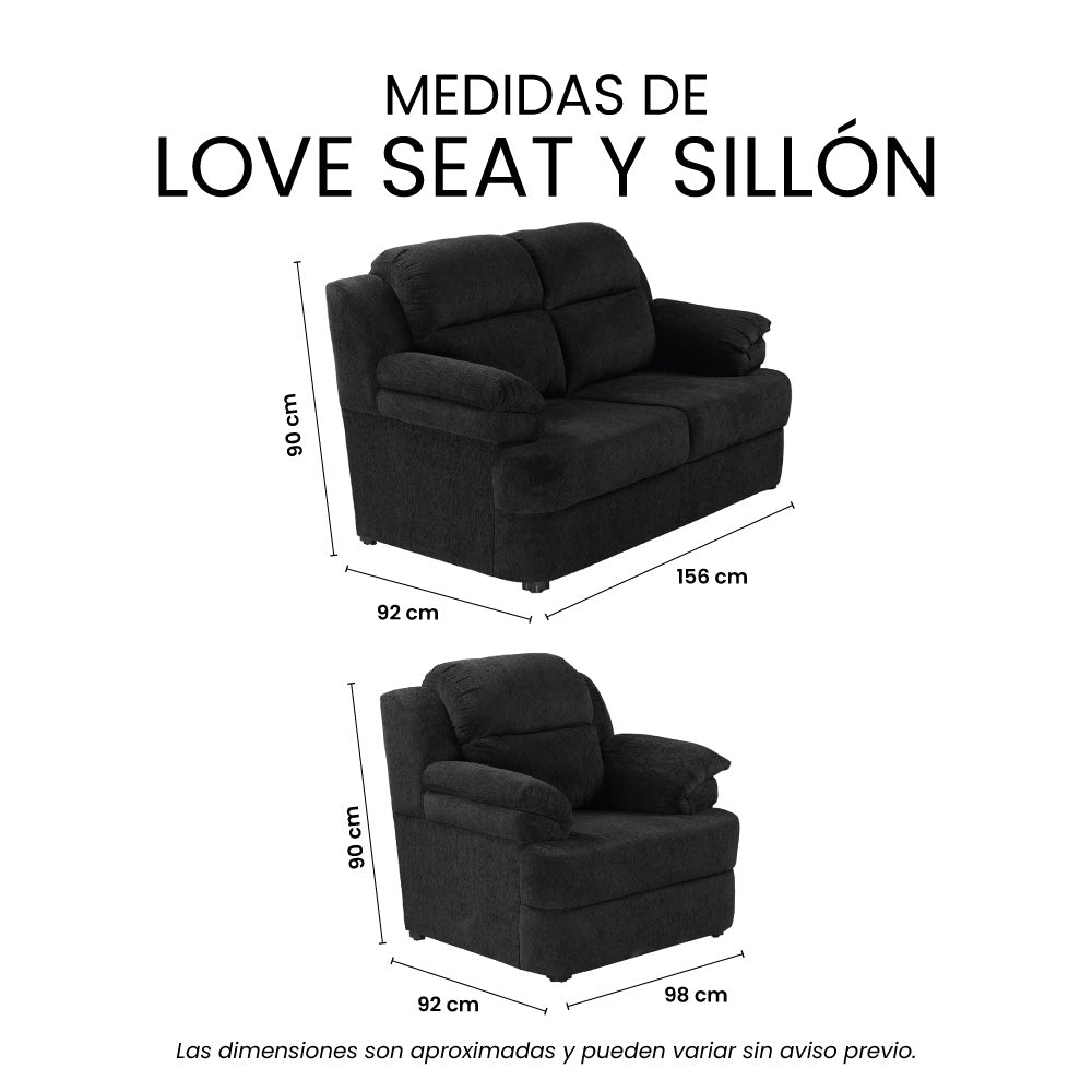 Sala Kendra Con Love Seat y Sillón