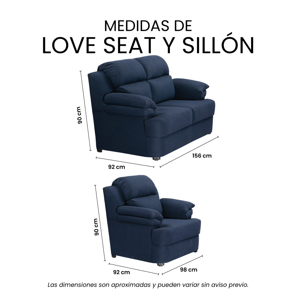 Sala Kendra Con Love Seat y Sillón