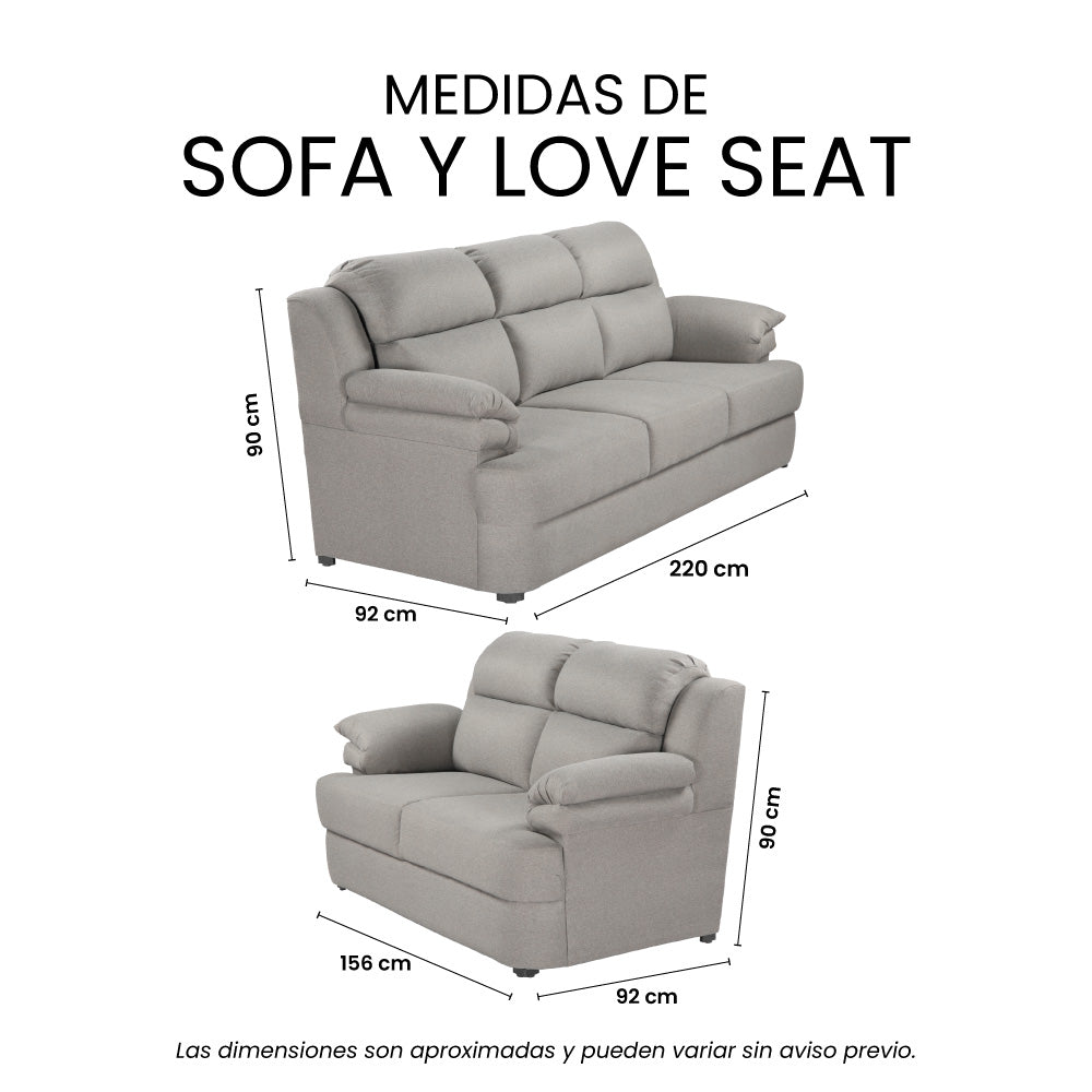 Sala Kendra Con Sofá y Love Seat