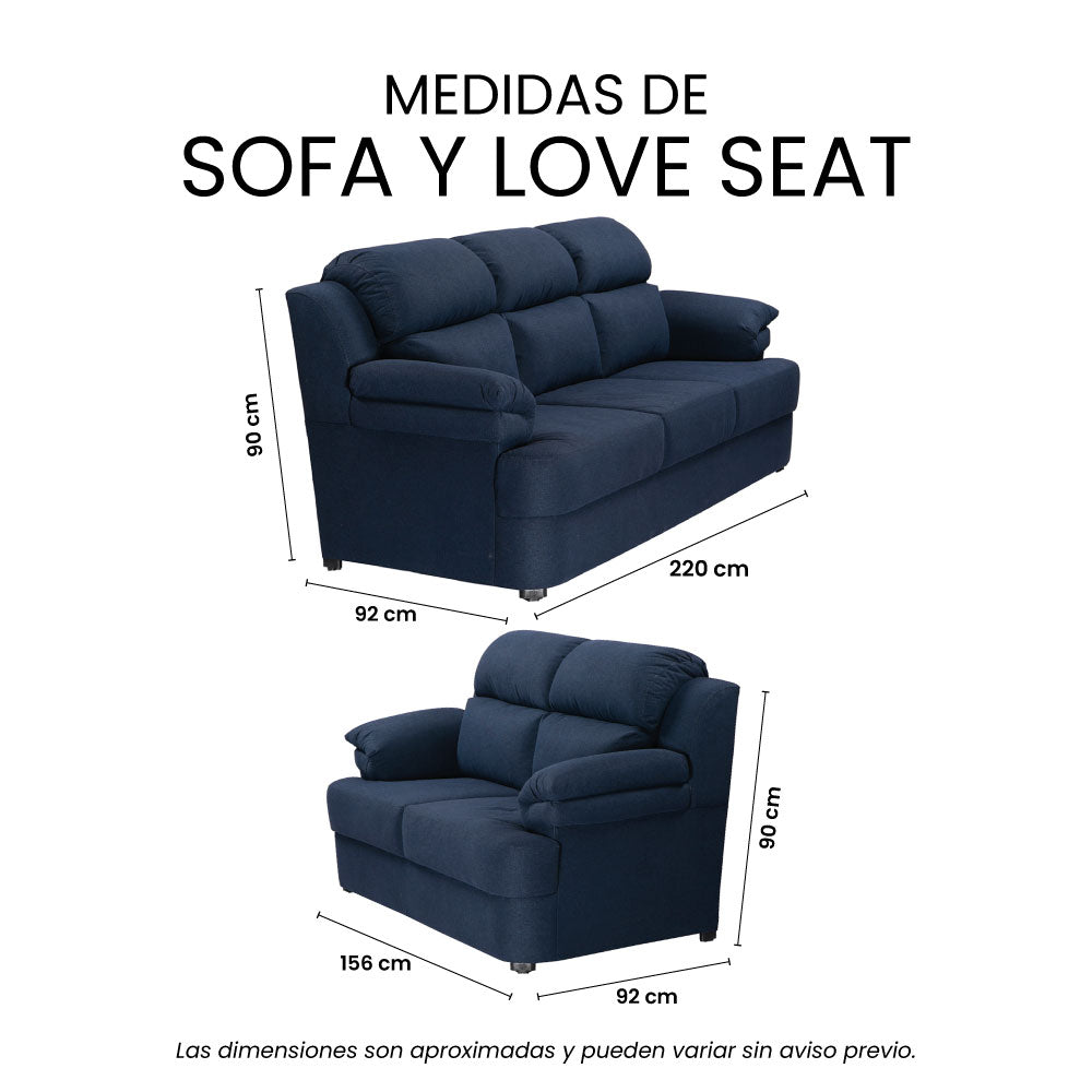 Sala Kendra Con Sofá y Love Seat