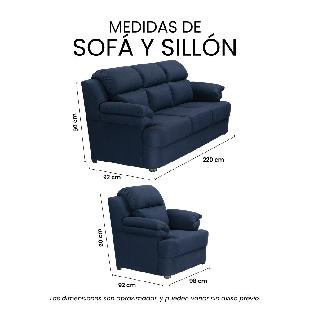 Sala Kendra Con Sofá y Sillón