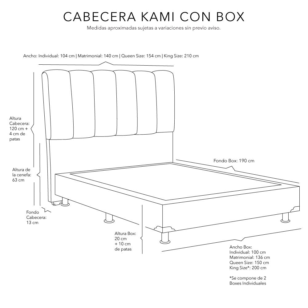 Cabecera Dicasa Kami con Box con Colchón