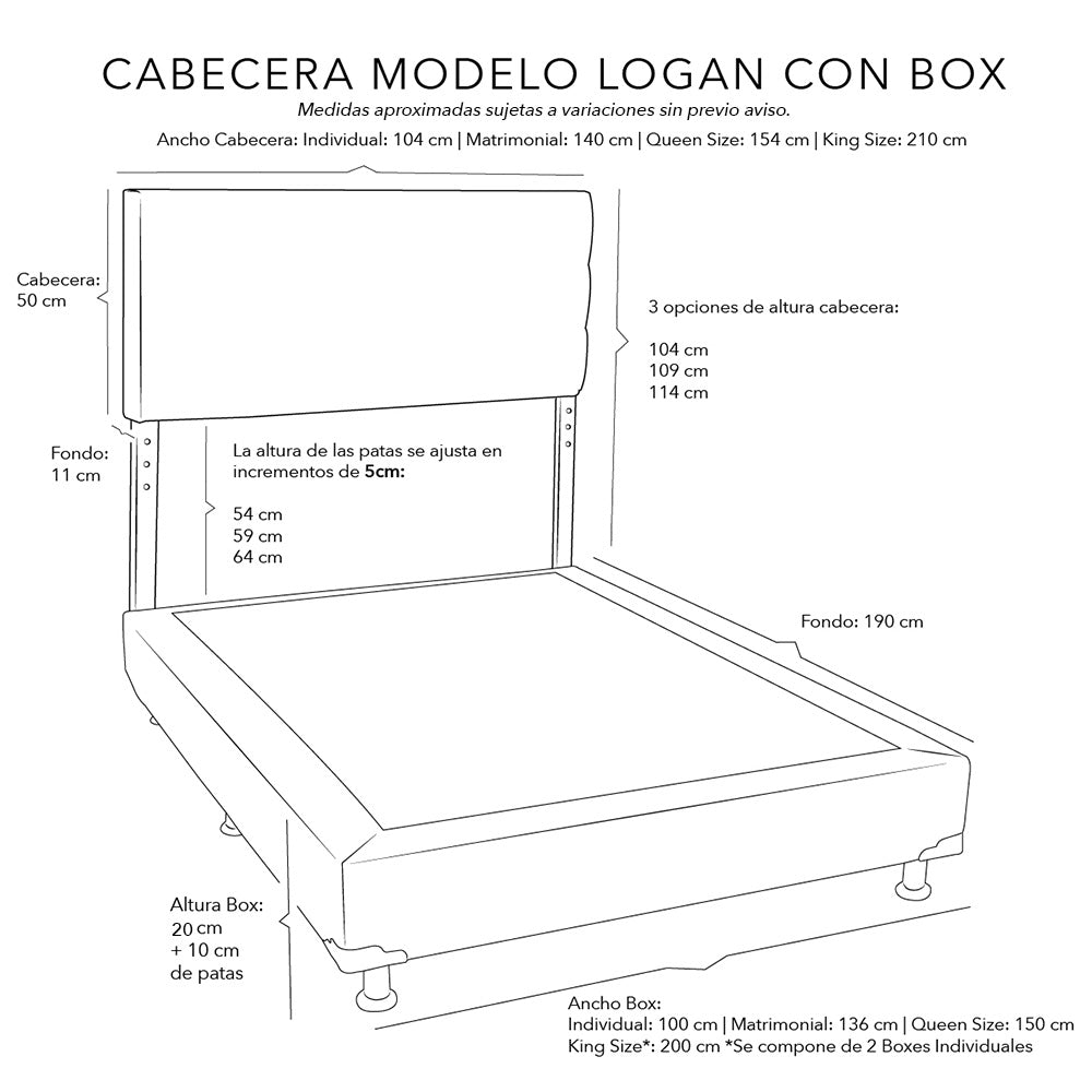 Cabecera Dicasa Logan con Box con Colchón