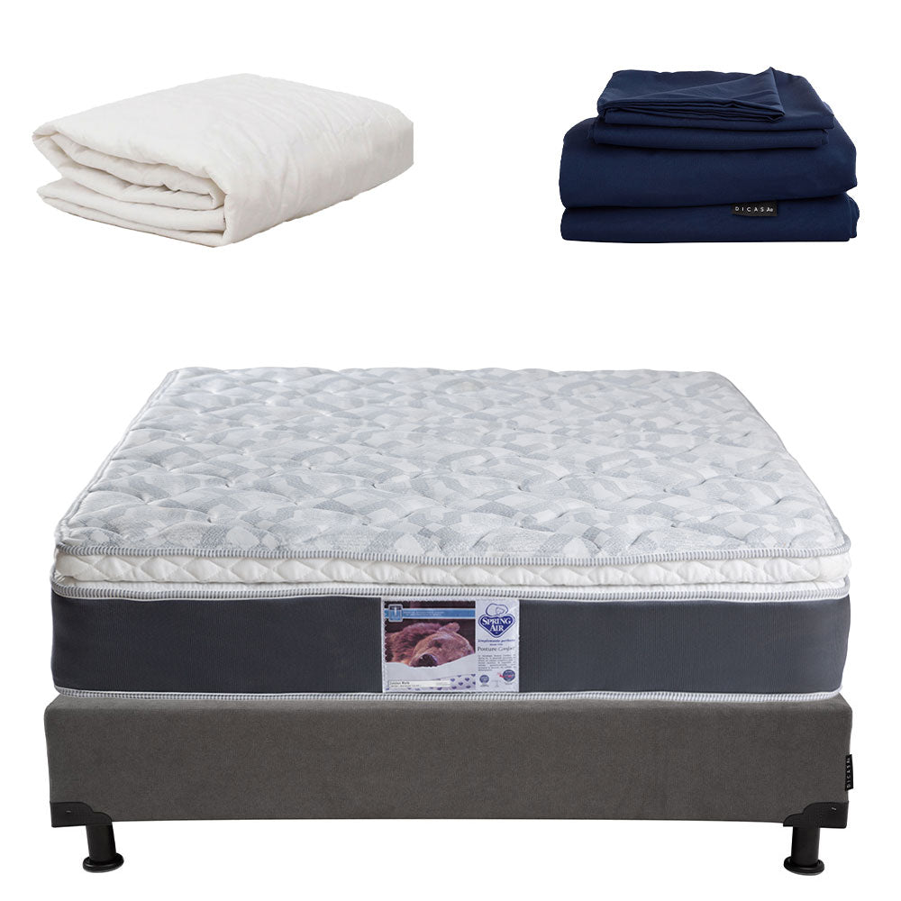 Colchón Spring Air Marte con Box con Ropa de Cama