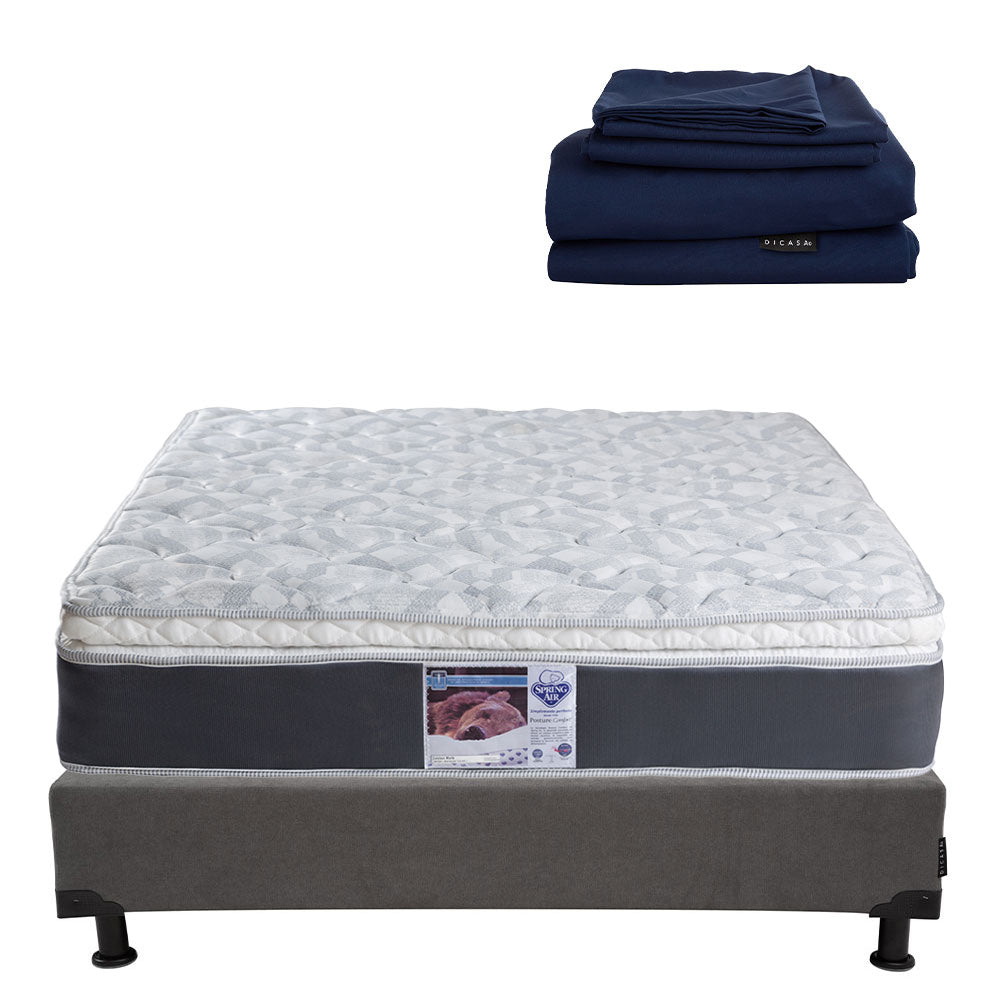 Colchón Spring Air Marte con Box con Ropa de Cama