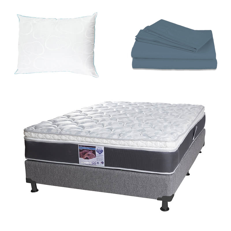 Colchón Spring Air Marte con Box con Ropa de Cama
