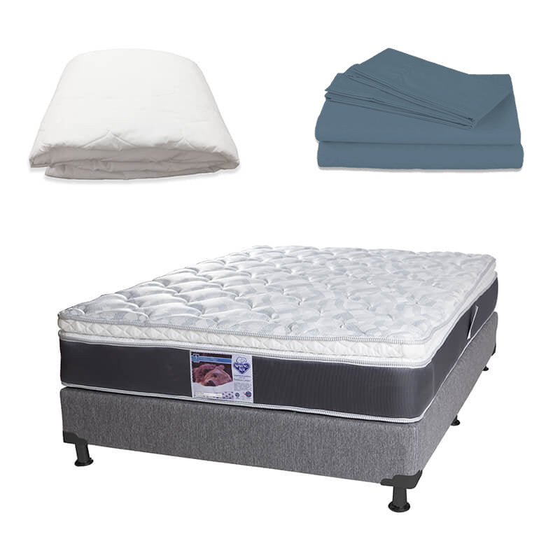 Colchón Spring Air Marte con Box con Ropa de Cama