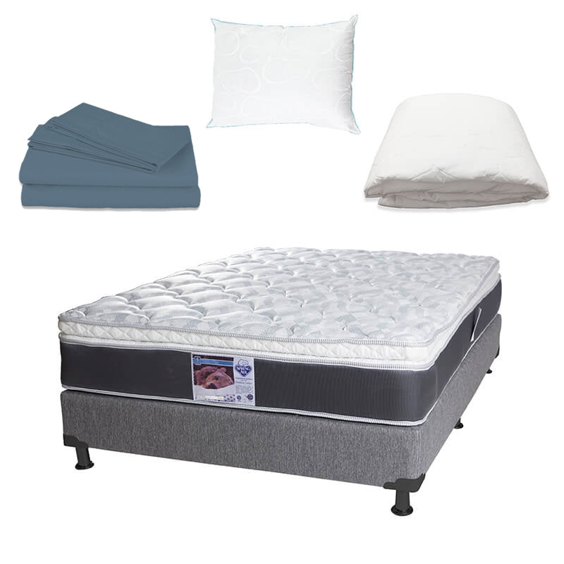 Colchón Spring Air Marte con Box con Ropa de Cama