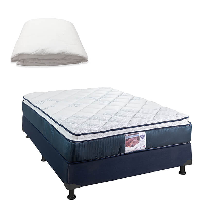 Colchón Spring Air Monaco con Box con Ropa de Cama