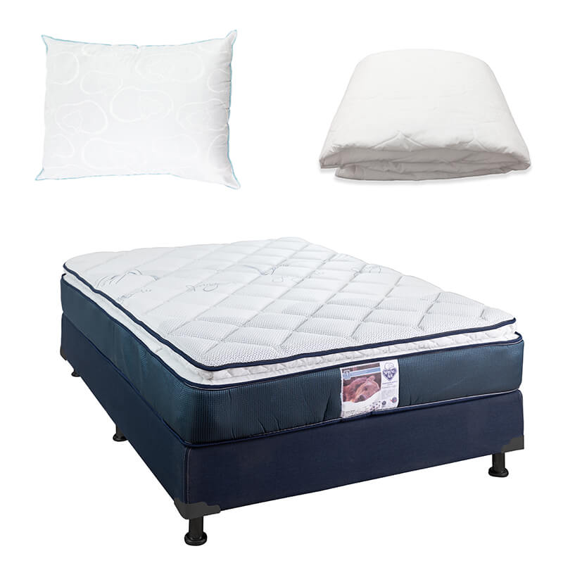 Colchón Spring Air Monaco con Box con Ropa de Cama