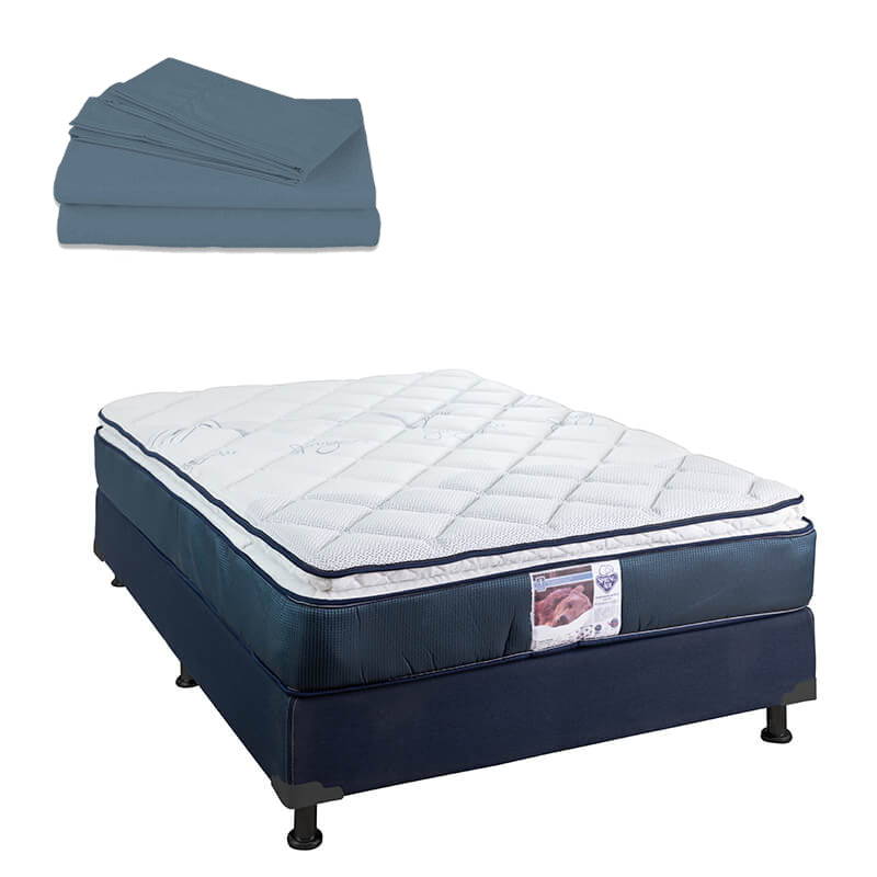 Colchón Spring Air Monaco con Box con Ropa de Cama