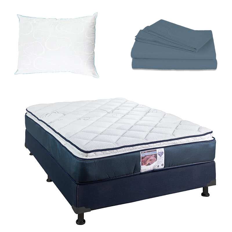 Colchón Spring Air Monaco con Box con Ropa de Cama