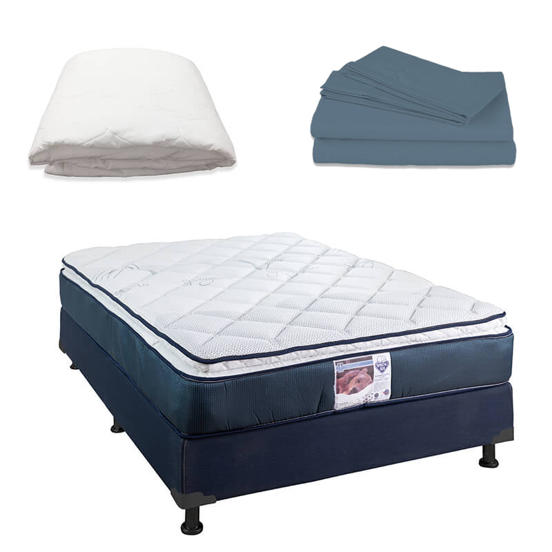 Colchón Spring Air Monaco con Box con Ropa de Cama