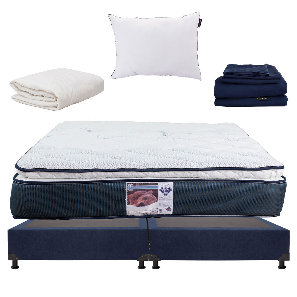 Colchón Spring Air Monaco con Box con Ropa de Cama